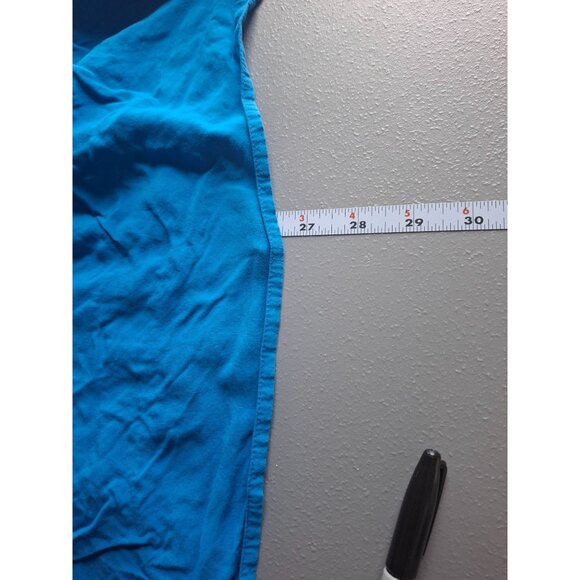 Chicos Button Up Shirt Size 2 M Blue Short Sleeve Lightweight Preppy Travel - Picture 5 of 5